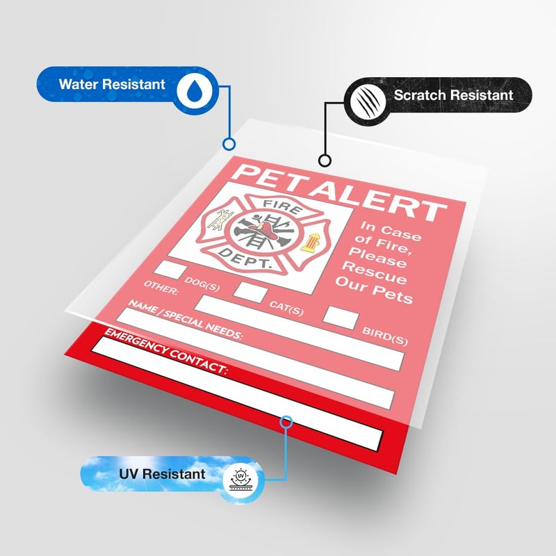 Pixelverse Design Pet Alert Safety Fire Rescue Sticker - Save Our Pets Emergency Inside Decal - House Home Window Door Sign - Image 5